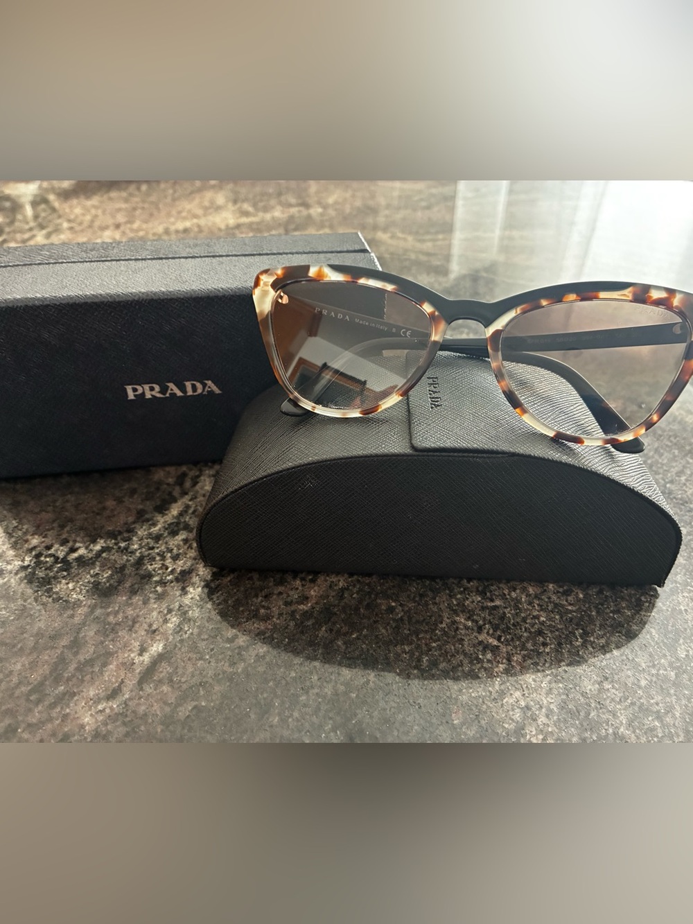 Prada cat eye tortoise shell sunglasses